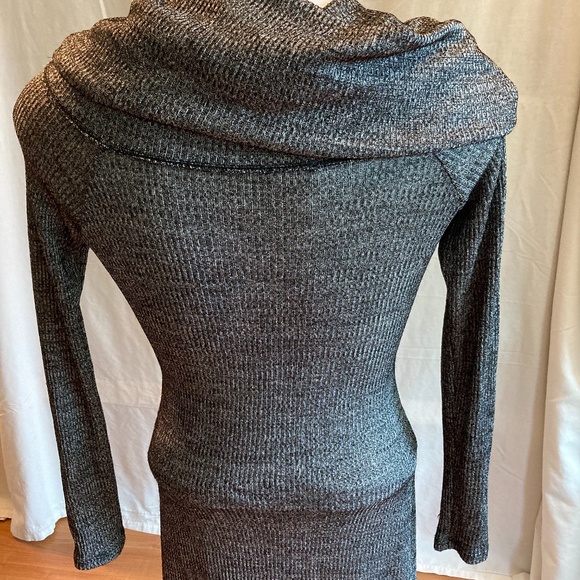 LAST DAY! White House Black Market Cowl Neck Silver Sweater - Picture 2 of 6